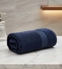Navy Blue Soft Cotton 500 GSM Solid Bath Towel Pack Of 4