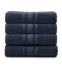 Navy Blue Soft Cotton 500 GSM Solid Bath Towel Pack Of 4