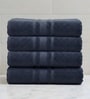 Navy Blue Soft Cotton 500 GSM Solid Bath Towel Pack Of 4