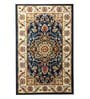 Navy Blue Persian Polypropylene 5 ft x 7 ft Machine Made Carpet