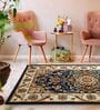 Navy Blue Persian Polypropylene 6 ft x 9 ft Machine Made Carpet