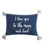 Navy Blue Quoted Cotton 24 x 16 Inches Cushion Cover