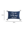 Navy Blue Quoted Cotton 24 x 16 Inches Cushion Cover