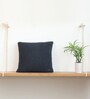 Navy Blue 100% Cotton Mini Moss 16X16 Inches Knitted Cushion Cover
