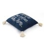 Navy Blue Quoted Cotton 18 x 18 Inches Cushion Cover