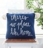 Navy Blue Quoted Cotton 18 x 18 Inches Cushion Cover