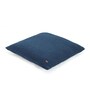 Navy Blue 100% Cotton Zig-Zag 20X20 Inches Knitted Cushion Cover With Filler