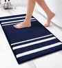 Navy Blue Microfiber 40x60 cm Anti Skid Bathroom Mat