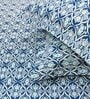 Navy Blue Abstract 144 TC 100% Cotton Fitted Bedsheet & 2 Pillow Covers