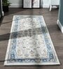 Navy Blue Abstract Polypropylene 59x24 Inches Machine Made Floor Runner