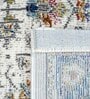 Navy Blue Abstract Polypropylene 59x24 Inches Machine Made Floor Runner