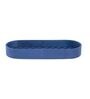 Navy Blue Bamboo Oval Organizer