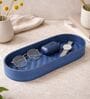 Navy Blue Bamboo Oval Organizer