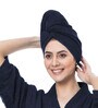 Navy Blue Caldezonia Solid 450 GSM Microfiber Bath HairWrap