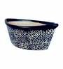 Navy Blue Ceramic Boat Shape with RD Print Big Size Planter