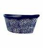 Navy Blue Ceramic Boat Shape with RD Print Big Size Planter