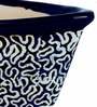 Navy Blue Ceramic Boat Shape with RD Print Big Size Planter