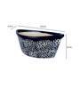 Navy Blue Ceramic Boat Shape with RD Print Big Size Planter