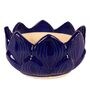 Navy Blue Ceramic Kamal Phool Shape 2 Pc Set Planter