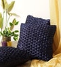 Navy Blue Chenille Geometric 40x40 inches Cushion Covers Set of 3