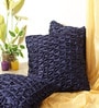 Navy Blue Chenille Geometric 40x40 inches Cushion Covers Set of 3