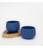Navy Blue Clay Eco-Friendly Desk Planter (Set Of 2)