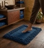Navy Blue Cotton 16X24 Inches Anti-Skid Bath Mat