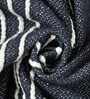 Navy Blue Striped Cotton 70x50 Inches Sofa Throw