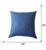 Navy Blue Cotton Blend Solid 24x24 inches Cushion Covers (1pc)