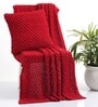 Navy Blue Solid Cotton 59x49 Inches Sofa Throw
