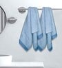 Navy Blue Cotton Striped 220 GSM Bath Towels 2 Pc