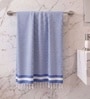 Navy Blue Cotton Waffle Weave Bath Towel