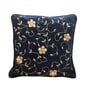 Navy Blue Woven Velvet & Cotton 16 x 16 Inches Cushion Cover