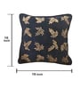 Navy Blue Woven Velvet and Cotton 16 x 16 Inches Cushion Cover