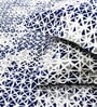 Navy Blue Geometric 144 TC 100% Cotton Fitted Bedsheet & 2 Pillow Covers