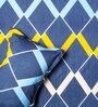 Navy Blue Geometric 160 TC Microfibre Queen Sized Bedsheet with 2 Pillow Covers