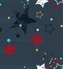 Navy Blue Starry 210 TC Microfiber Kids Double King Size Bedsheet With 2 Pillow Covers