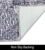 Navy Blue Geometric Microfiber 5 ft x 2 ft Machine Made Runner