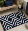 Navy Blue Geometric Non-Slip Bath Mat (40x60 CM)