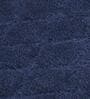 Navy Blue Geometric Polyester 31x15 Inches AntiSkid Bath Mat