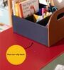 Navy Blue Hive Leatherette Desk Organiser