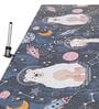 Navy Blue Kids Polyester 4 ft x 6 ft Machine Made Carpet