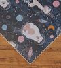 Navy Blue Kids Polyester 4 ft x 6 ft Machine Made Carpet