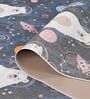 Navy Blue Kids Polyester 6 ft x 9 ft Machine Made Carpet