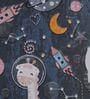 Navy Blue Kids Polyester 6 ft x 9 ft Machine Made Carpet
