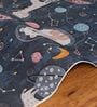 Navy Blue Kids Polyester 8 ft x 10 ft Machine Made Carpet