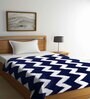 Navy Blue Microfiber Abstract 250 GSM Double Blanket