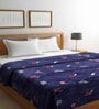 Navy Blue Microfiber Abstract 250 GSM Double Blanket