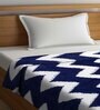 Navy Blue Microfiber Abstract 250 GSM Double Blanket