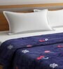 Navy Blue Microfiber Abstract 250 GSM Double Blanket